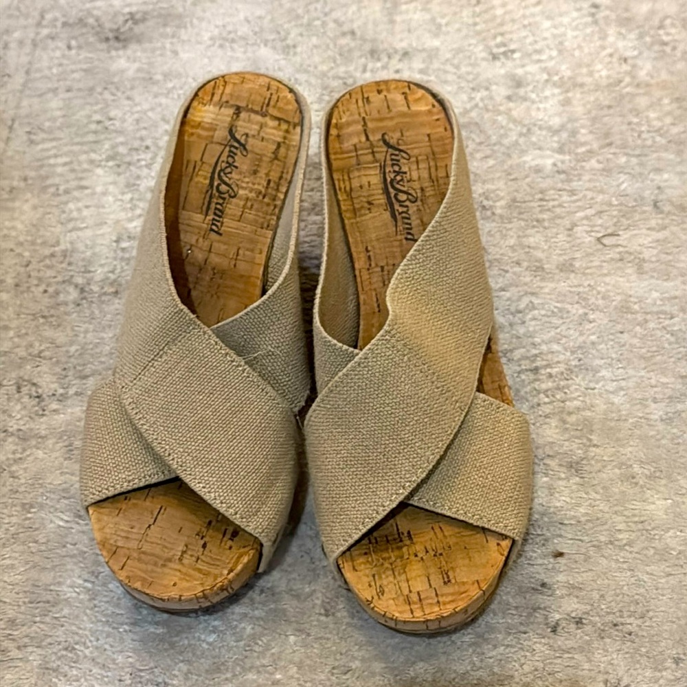 Lucky brand Cork wedge heels